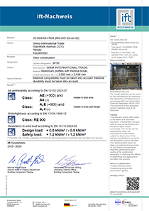 SF50 aluminium window door certificates